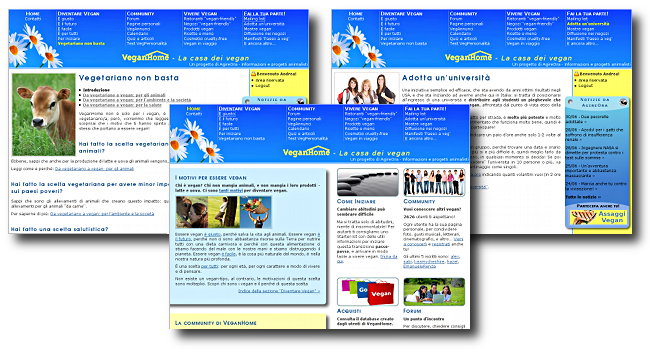 Schermate del sito VeganHome